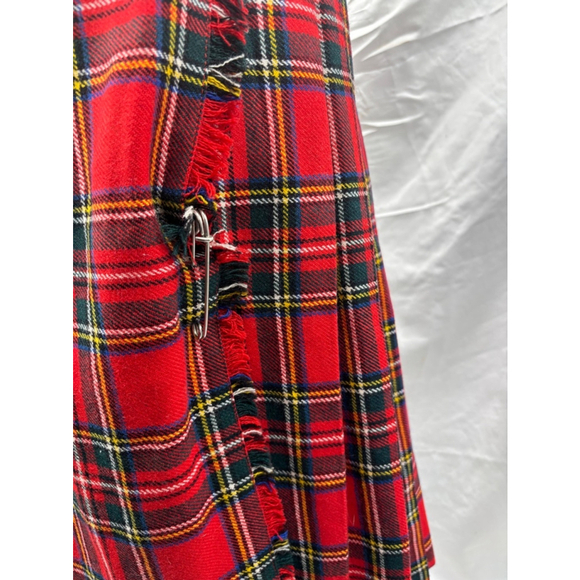 Women's vintage Pitlochry Knitwear Skirt Red Plaid - Picture 2 of 12